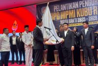 Prosesi pelantikan badan pengurus cabang Himpunan Pengusaha Muda Indonesia (HIPMI) Kubu Raya masa bakti 2025 - 2028. Oleh ketua BPD HIPMI Kalbar Golam Mohamad Sharon