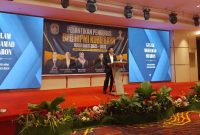 Ketua BPD HIPMI Kalbar Golam Mohamad Sharon saat memberikan kata sambutan dalam acara pelantikan BPC HIPMI Kubu Raya