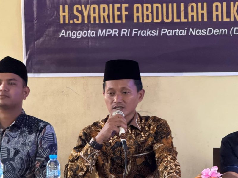 Ketua PC GP Ansor Kabupaten Kubu Raya Syaiful Anam Memberikan Sambutan pada acara sosialisasi 4 Pilar MPR RI