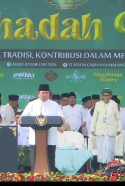 Prabowo Subianto Hadiri Mujahadah Kubro Satu Abad NU: Tegaskan NU Penjaga Kedamaian Bangsa