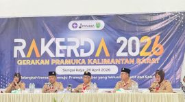 Ketua Kwartir Daerah Gerakan Pramuka Kalimantan Barat, H. Syarief Abdullah Alkadrie, membuka secara resmi Rapat Kerja Daerah (Rakerda) Pramuka Kalbar Tahun 2026 di Graha Pramuka, Sungai Raya, Selasa (28/4/2026), dengan fokus pada penguatan anggota serta persiapan Jambore Nasional 2026.