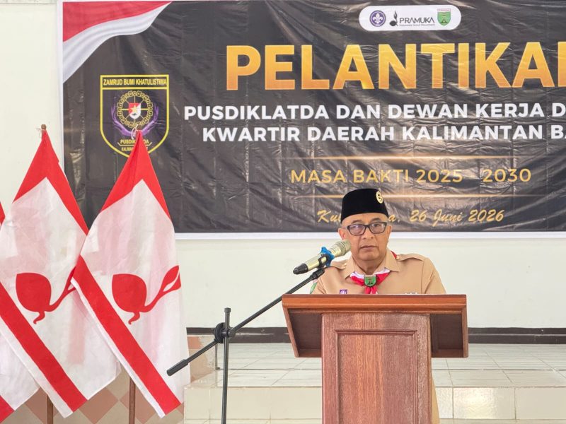 Dok : Ketua Kwartir Daerah (Kwarda) Gerakan Pramuka Kalimantan Barat, Syarief Abdullah Alkadrie, saat melakukan sambutan dan Arahan kepada Pengurus Pramuka Kalimantan Barat 